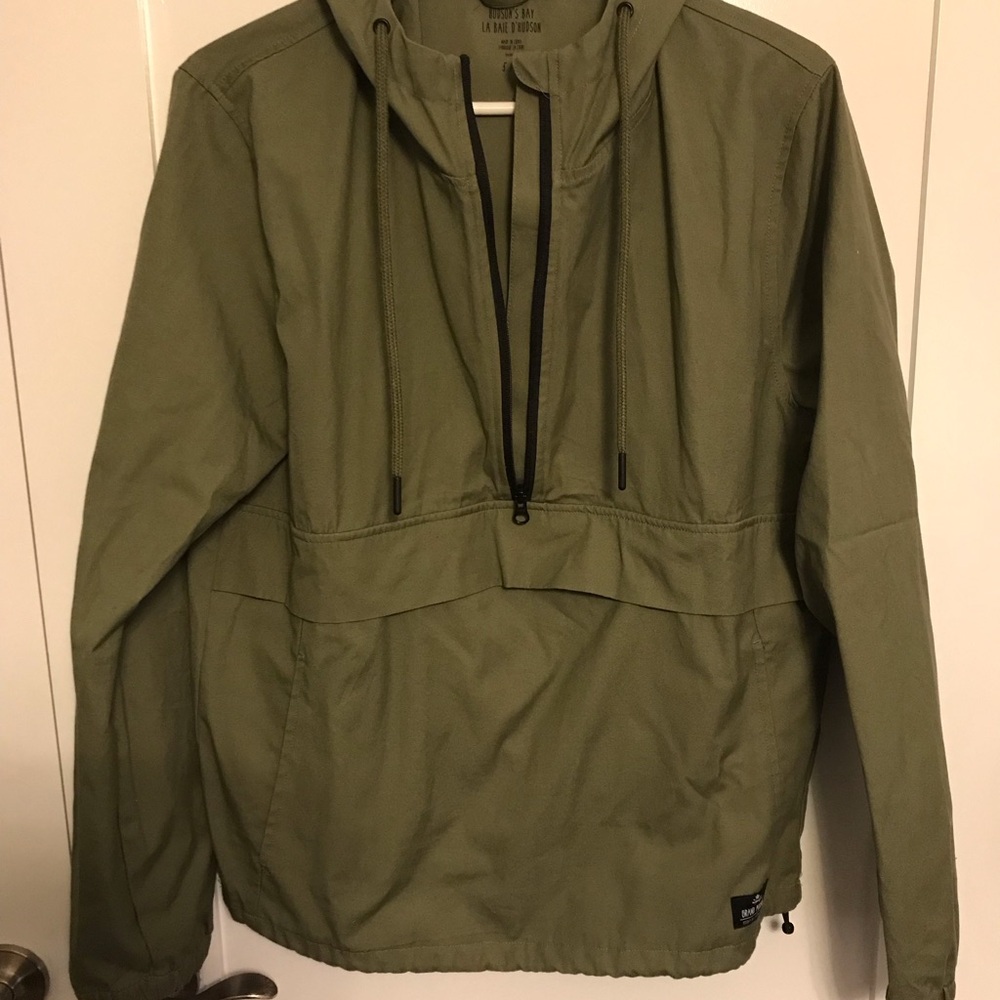 Olive Green Windbreaker Jacket for Men